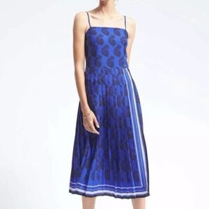 Banana Republic blue paisley tank midi dress